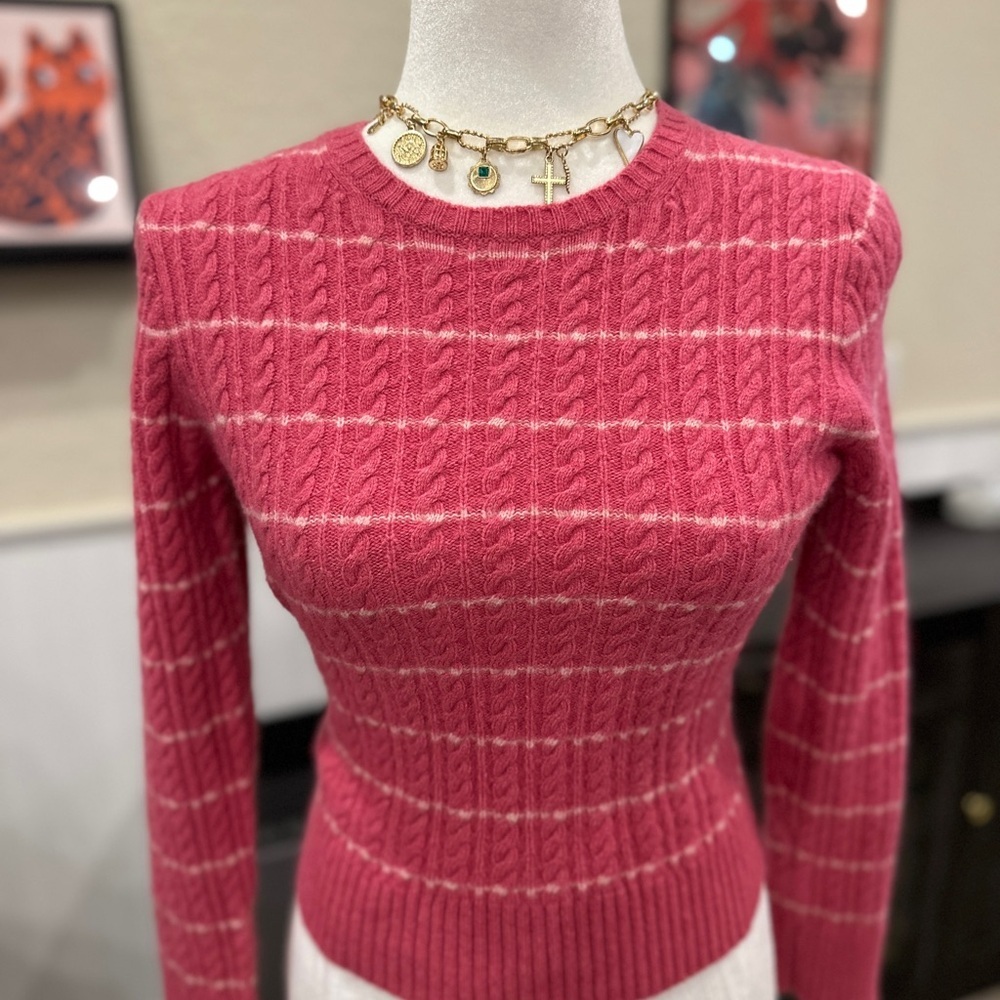 Express Cable Knit Wool Cashmere Pink Sweater Women’s Medium